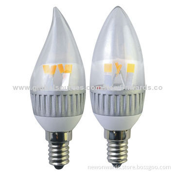Filament Candles, 4W, Total 500lm/130lm/W, New COB/E12/E14/E26/E27/B22, 220V AC/>80Ra CRI, 360°